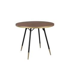 Houten Eettafels|Ronde Eettafels-Housecraft Living Housecraft Denise Eettafel Hout Rond 91 cm Bruin/ Goud