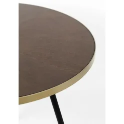Houten Eettafels|Ronde Eettafels-Housecraft Living Housecraft Denise Eettafel Hout Rond 91 cm Bruin/ Goud