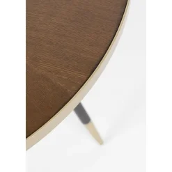 Houten Eettafels|Ronde Eettafels-Housecraft Living Housecraft Denise Eettafel Hout Rond 91 cm Bruin/ Goud