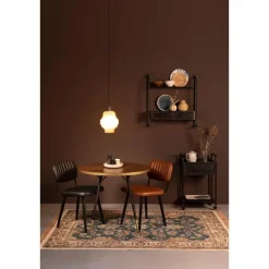 Houten Eettafels|Ronde Eettafels-Housecraft Living Housecraft Denise Eettafel Hout Rond 91 cm Bruin/ Goud