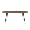 Houten Eettafels|Ovale Eettafels-Housecraft Living Housecraft Denise Eettafel Hout Ovaal 180x90 cm Bruin/ Goud