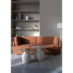 Housecraft Living Housecraft Karula Bijzettafel Travetin-Look 60x60 cm Hoog Beige
