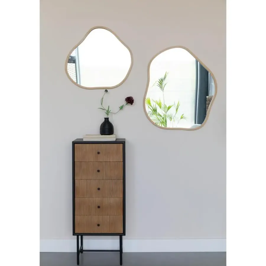 Wandkasten-Housecraft Living Coztilla Kast/ Opbergkast Hoog Zwart/ Bruin