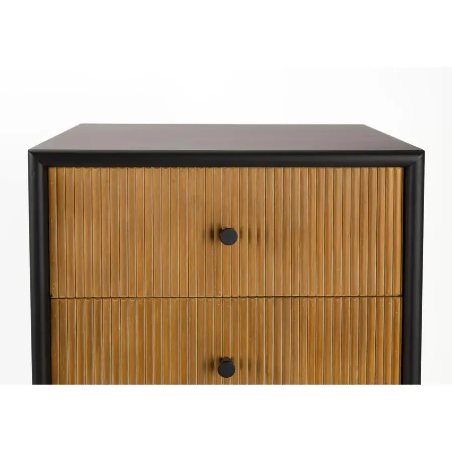 Wandkasten-Housecraft Living Coztilla Kast/ Opbergkast Hoog Zwart/ Bruin