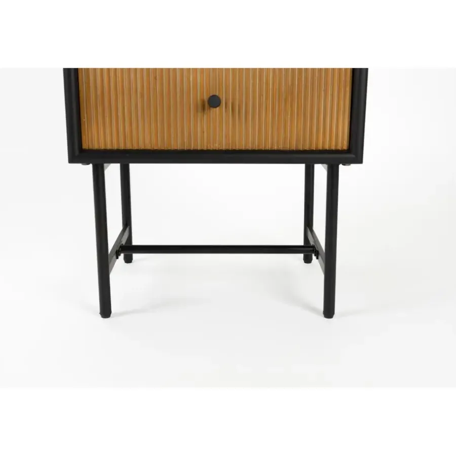 Wandkasten-Housecraft Living Coztilla Kast/ Opbergkast Hoog Zwart/ Bruin