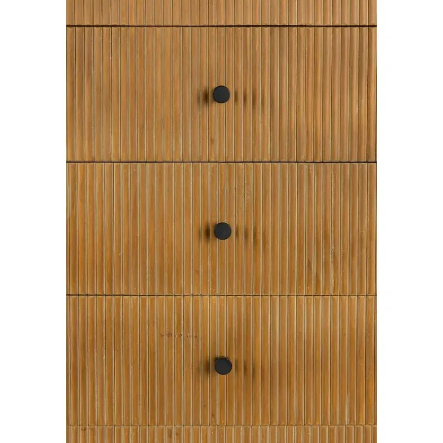 Wandkasten-Housecraft Living Coztilla Kast/ Opbergkast Hoog Zwart/ Bruin