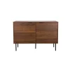 Wandkasten-Housecraft Living Flux Opbergkast Laag Walnoot - Bruin