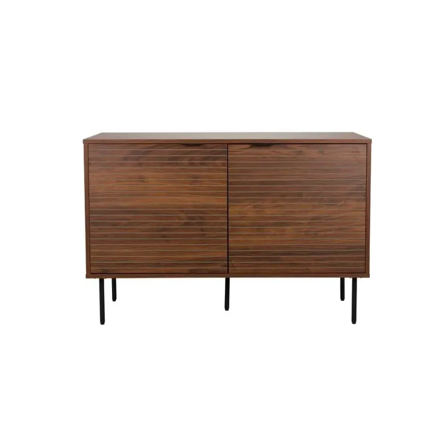 Wandkasten-Housecraft Living Flux Opbergkast Laag Walnoot - Bruin
