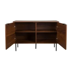 Wandkasten-Housecraft Living Flux Opbergkast Laag Walnoot - Bruin