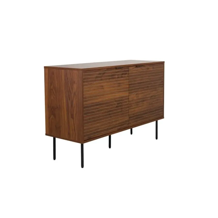 Wandkasten-Housecraft Living Flux Opbergkast Laag Walnoot - Bruin
