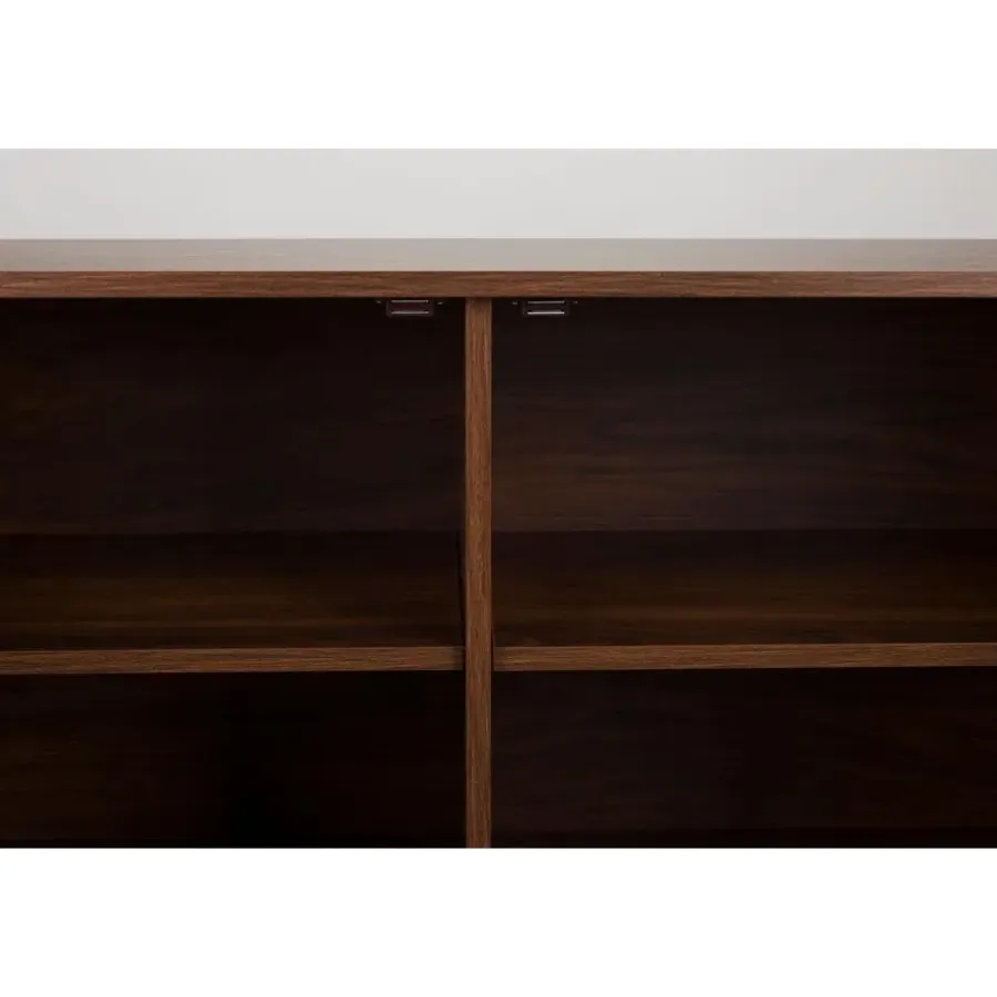 Wandkasten-Housecraft Living Flux Opbergkast Laag Walnoot - Bruin