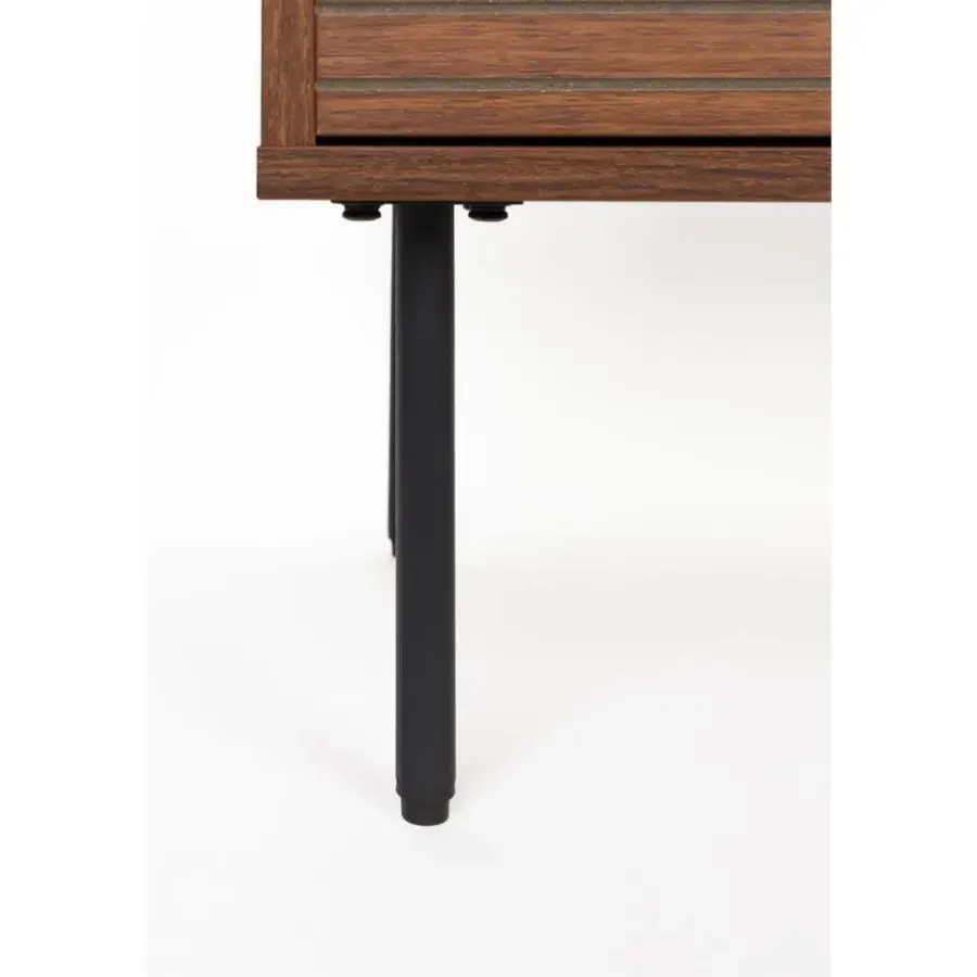 Wandkasten-Housecraft Living Flux Opbergkast Laag Walnoot - Bruin