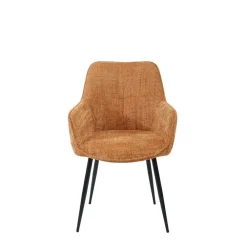 Eetkamerstoelen-Housecraft Living Jez Eetkamerstoelen met armleuning Oranje - Set van 2