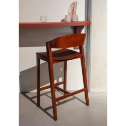Housecraft Living Wooz Barkruk 65 cm Eikenhout Walnoot bruin