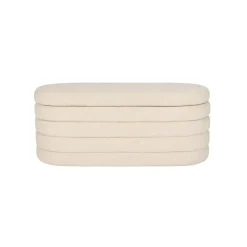 Bankjes-Housecraft Living Zuma bankje Bouclé Wit/ Beige