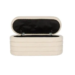 Bankjes-Housecraft Living Zuma bankje Bouclé Wit/ Beige