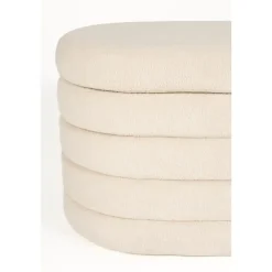 Bankjes-Housecraft Living Zuma bankje Bouclé Wit/ Beige
