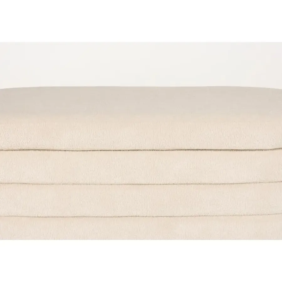Bankjes-Housecraft Living Zuma bankje Bouclé Wit/ Beige