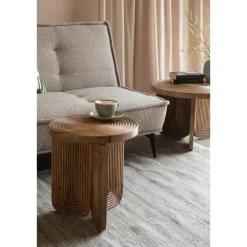 Housecraft Living Housecraft Maeze Bijzettafel Hout Rond 40 cm - Bruin