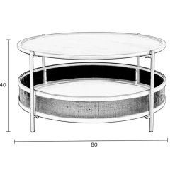 Salontafels-Housecraft Living Housecraft Makoto Salontafel Rond 80x80 cm Zwart