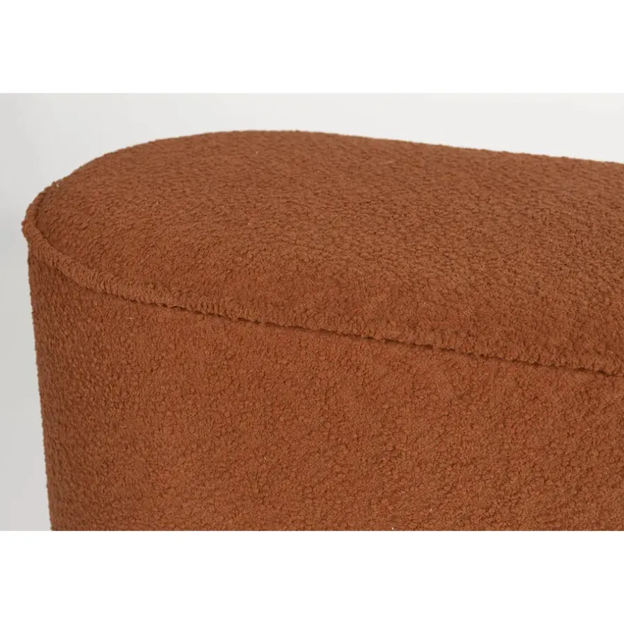 Housecraft Living Housecraft Marcos Bankje Bouclé Rood/ Bruin
