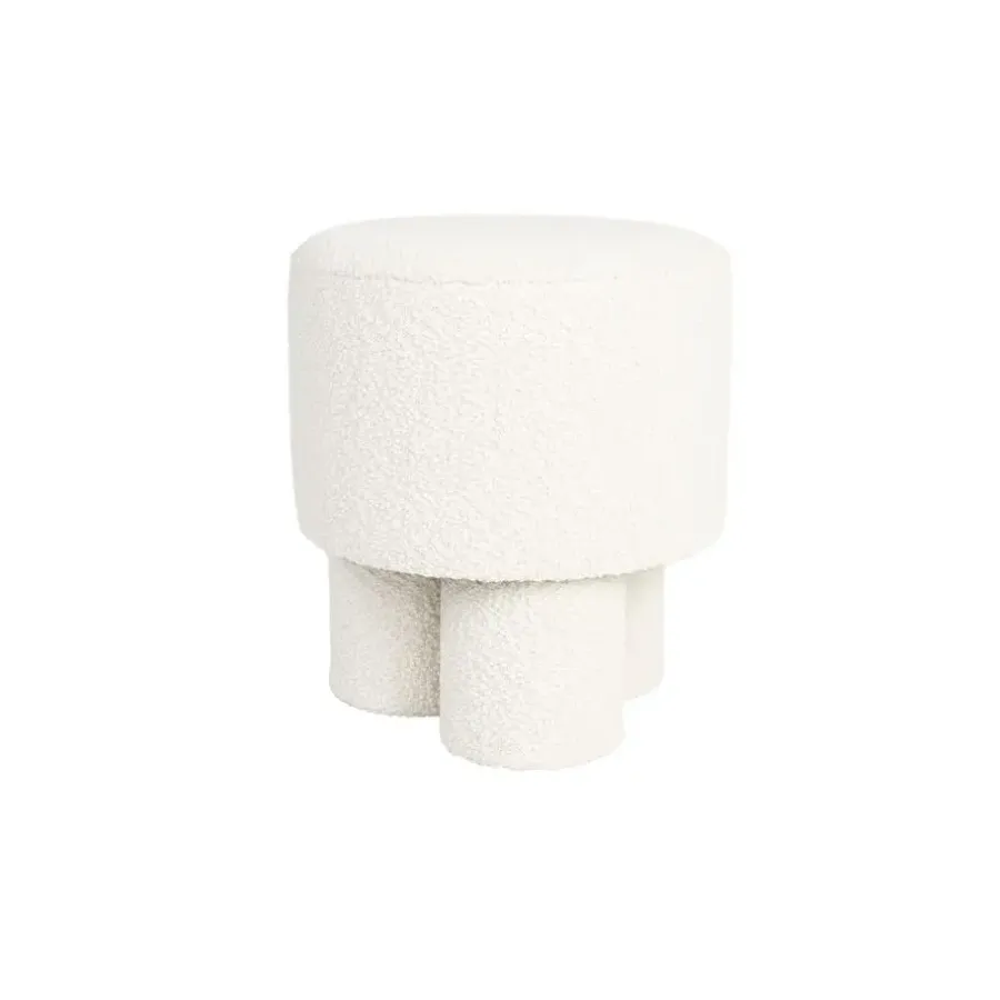 Poefen-Housecraft Living Housecraft Marcos Kruk/ Poef Bouclé Wit