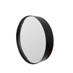 Spiegels-Housecraft Living Housecraft Raj Spiegel/ Wandspiegel/ Badkamerspiegel Rond Metaal 60x60 cm Zwart