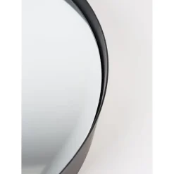 Spiegels-Housecraft Living Housecraft Raj Spiegel/ Wandspiegel/ Badkamerspiegel Rond Metaal 60x60 cm Zwart