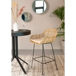 Spiegels-Housecraft Living Housecraft Raj Spiegel/ Wandspiegel/ Badkamerspiegel Rond Metaal 60x60 cm Zwart
