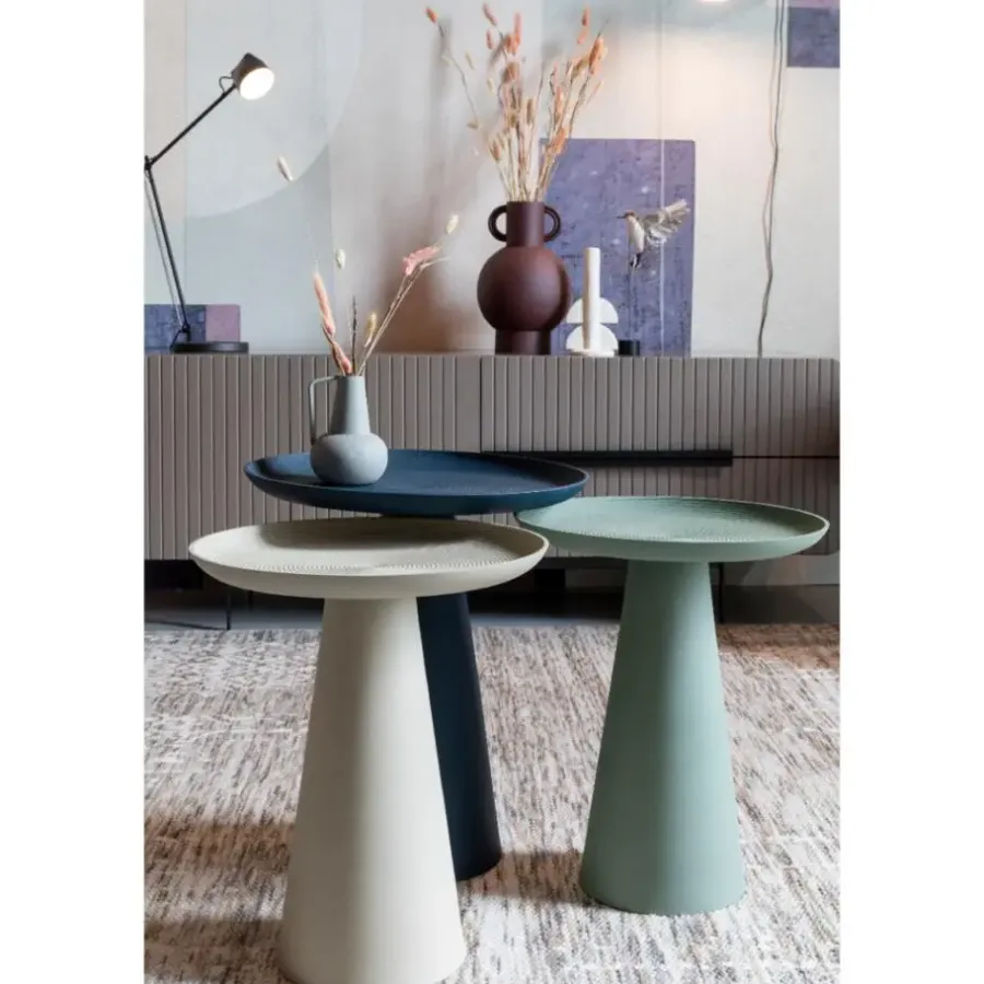 Bijzettafels-Housecraft Living Housecraft Ringar Bijzettafel Rond Metaal 39,5x39,5 cm (L) Blauw