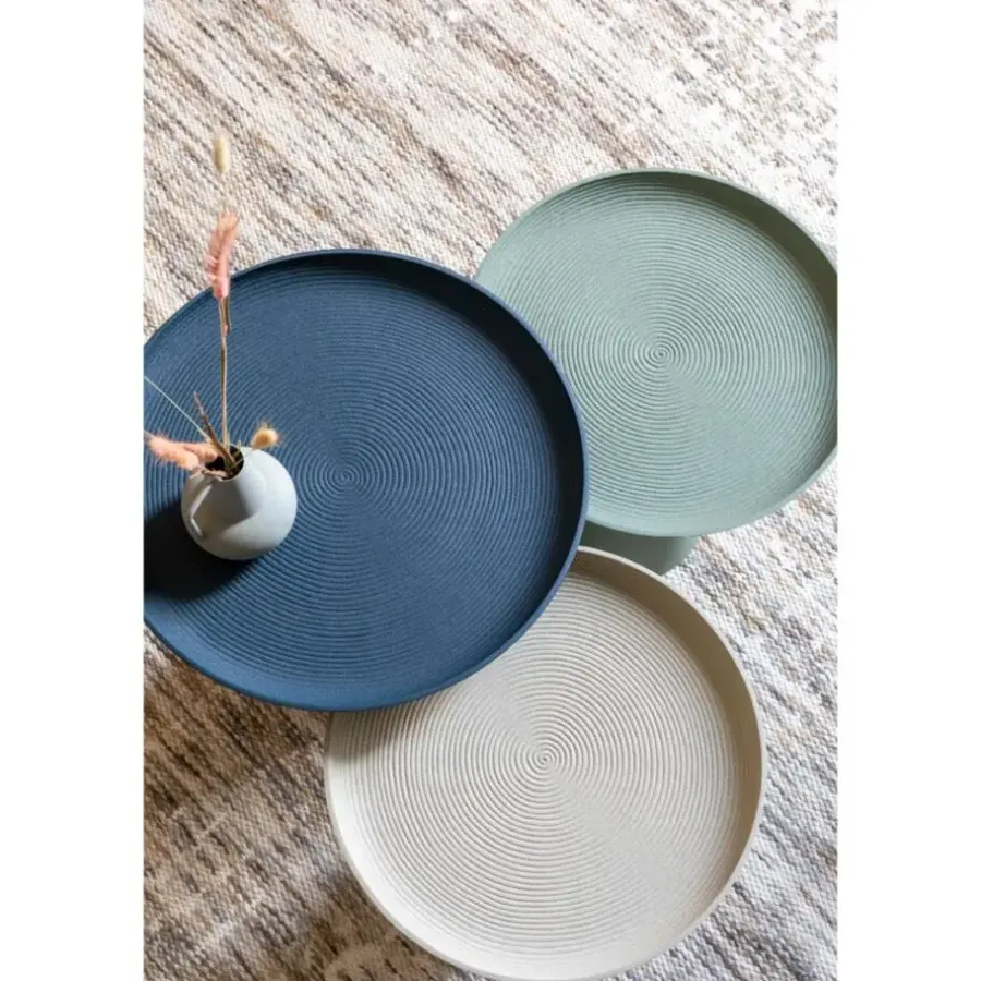Bijzettafels-Housecraft Living Housecraft Ringar Bijzettafel Rond Metaal 39,5x39,5 cm (L) Blauw