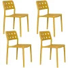 Housecraft Living Housecraft Serra Tuinstoel/ Eetkamerstoelen Kunststof Geel - Set van 4