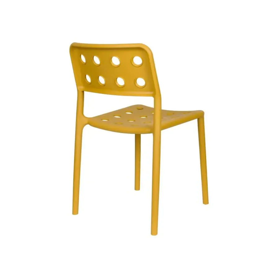 Housecraft Living Housecraft Serra Tuinstoel/ Eetkamerstoelen Kunststof Geel - Set van 4