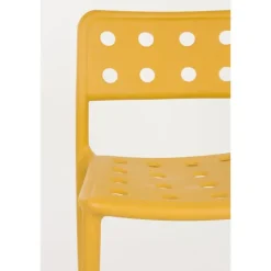 Housecraft Living Housecraft Serra Tuinstoel/ Eetkamerstoelen Kunststof Geel - Set van 4