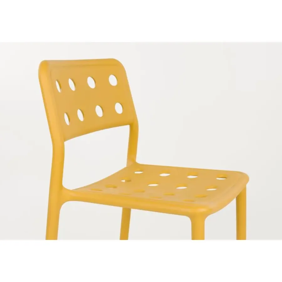 Housecraft Living Housecraft Serra Tuinstoel/ Eetkamerstoelen Kunststof Geel - Set van 4