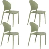Housecraft Living Housecraft Sjoerd Tuinstoelen/ Eetkamerstoelen Kunststof Groen - Set van 4