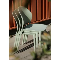 Housecraft Living Housecraft Sjoerd Tuinstoelen/ Eetkamerstoelen Kunststof Groen - Set van 4