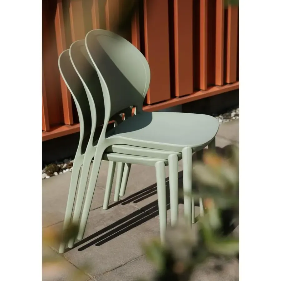 Housecraft Living Housecraft Sjoerd Tuinstoelen/ Eetkamerstoelen Kunststof Groen - Set van 4