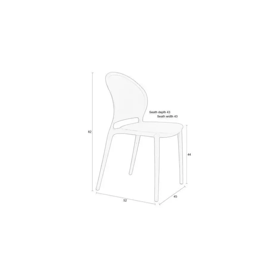 Housecraft Living Housecraft Sjoerd Tuinstoelen/ Eetkamerstoelen Kunststof Groen - Set van 4
