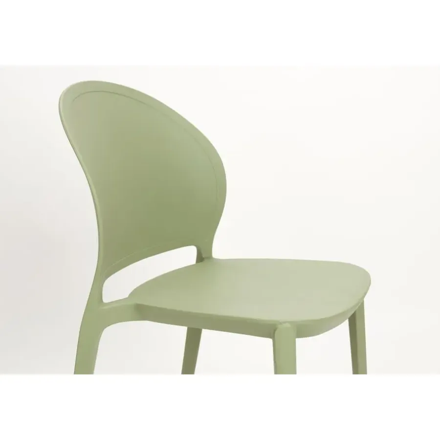 Housecraft Living Housecraft Sjoerd Tuinstoelen/ Eetkamerstoelen Kunststof Groen - Set van 4