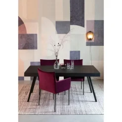 Rechthoekige Eettafels-Housecraft Living Housecraft Suri Eettafel Hout 160x78 Zwart