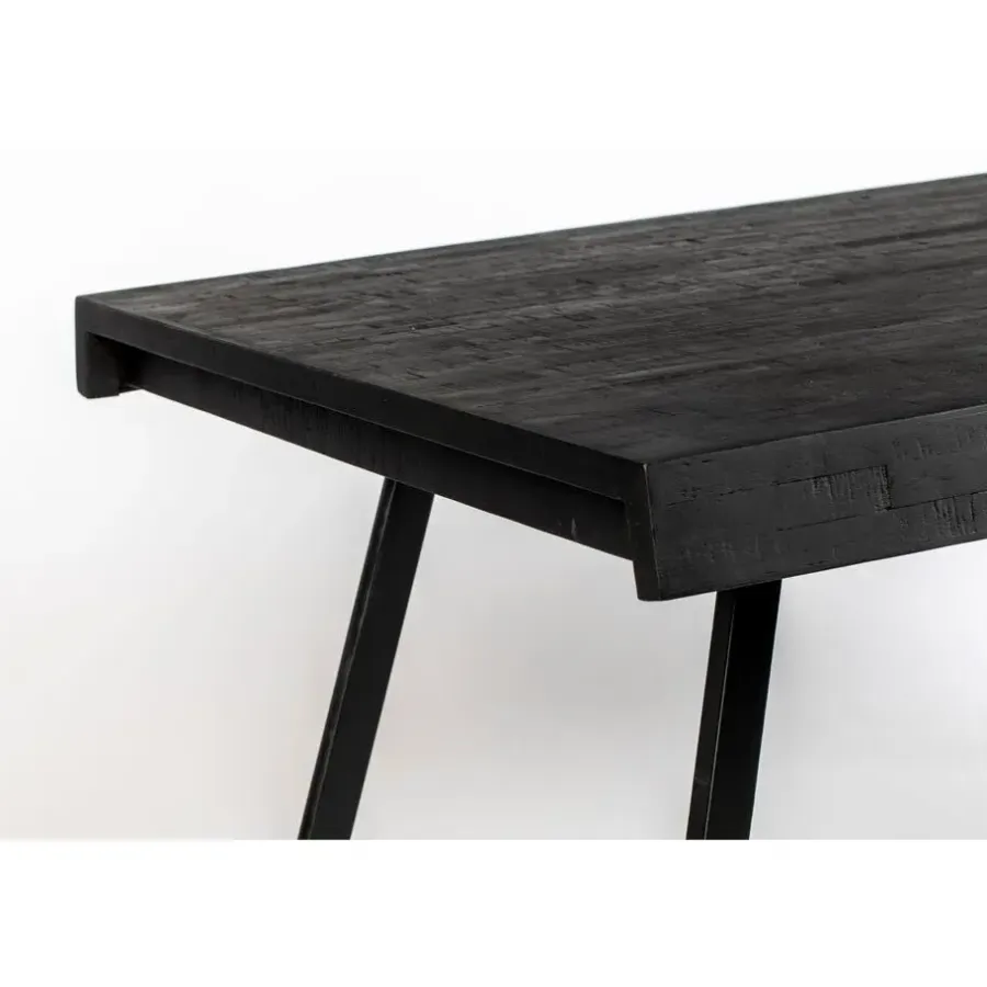 Rechthoekige Eettafels-Housecraft Living Housecraft Suri Eettafel Hout 160x78 Zwart