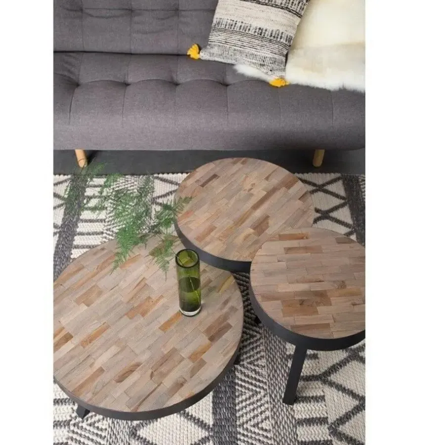 Housecraft Living Housecraft Suri Salontafel Rond Hout Teak 70 cm Bruin