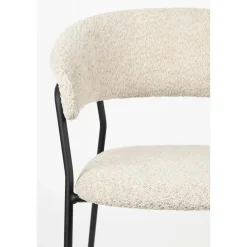 Housecraft Living Housecraft Zeri Eetkamerstoelen armleuning Off white/ Zwart - Set van 2