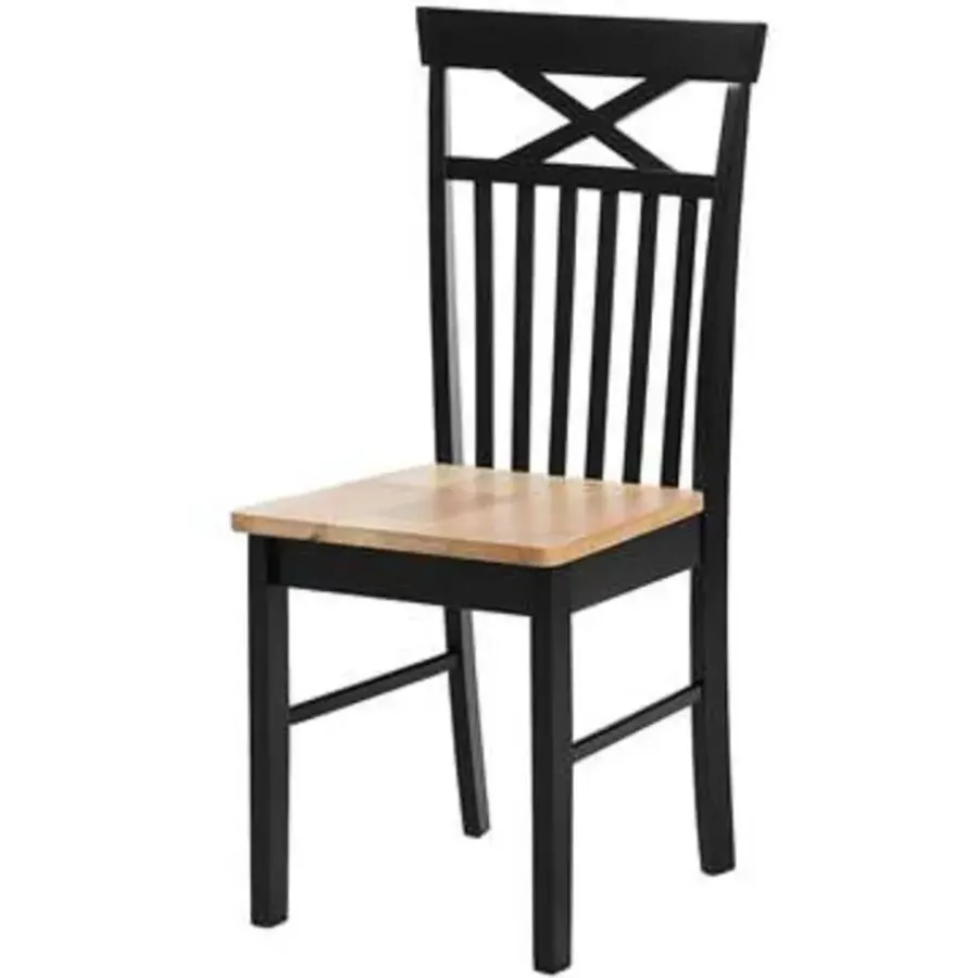 Rechthoekige Eettafels|Houten Eettafels-Beliani HOUSTON - Eetkamerset - Zwart - Rubberhout