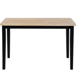 Rechthoekige Eettafels|Houten Eettafels-Beliani HOUSTON - Eetkamerset - Zwart - Rubberhout