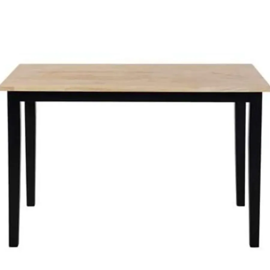 Rechthoekige Eettafels|Houten Eettafels-Beliani HOUSTON - Eetkamerset - Zwart - Rubberhout