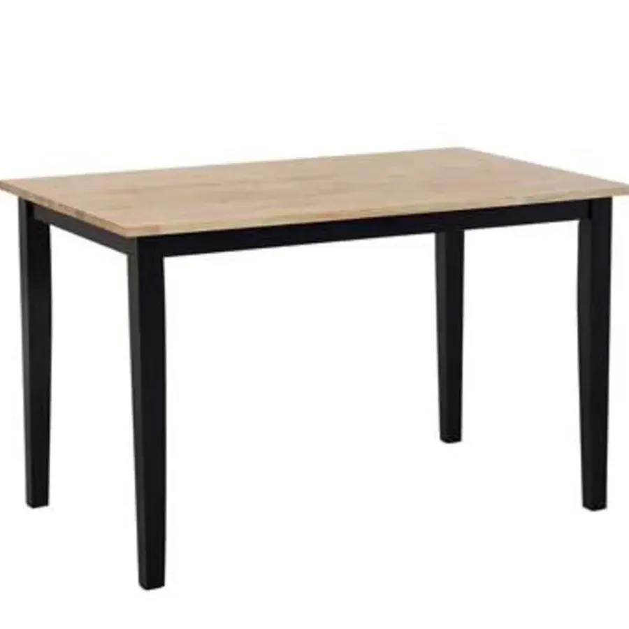 Rechthoekige Eettafels|Houten Eettafels-Beliani HOUSTON - Eetkamerset - Zwart - Rubberhout