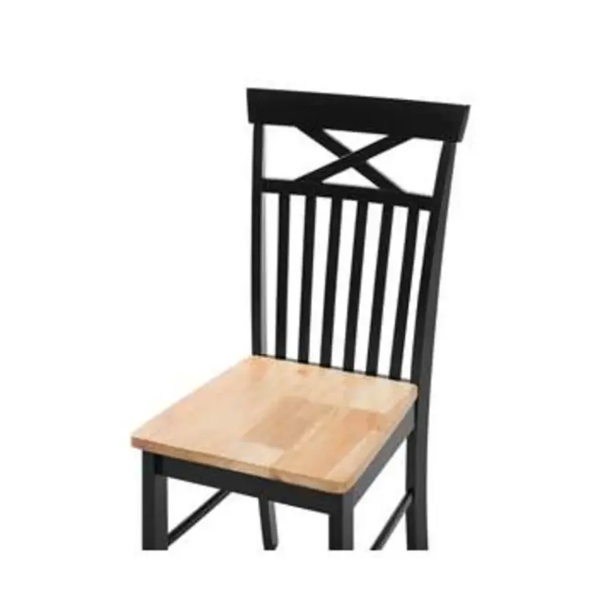 Rechthoekige Eettafels|Houten Eettafels-Beliani HOUSTON - Eetkamerset - Zwart - Rubberhout