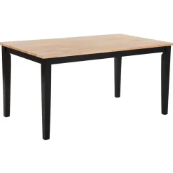 Rechthoekige Eettafels|Houten Eettafels-Beliani HOUSTON - Eettafel - Zwart - 75 x 120 cm - Rubberhout